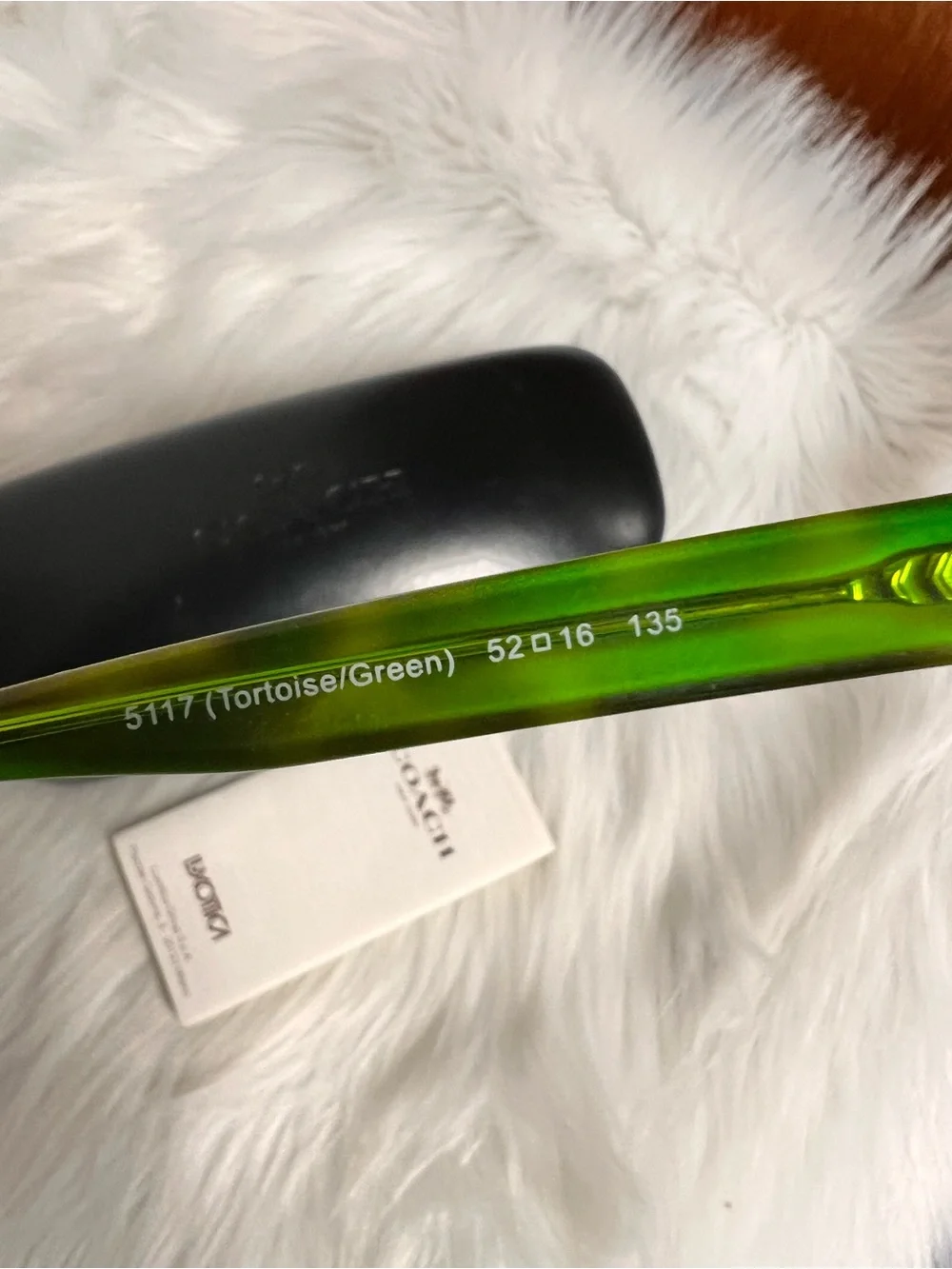 Coach prescription Tortoiseshell Frame with Green Temples Eyeglasses
